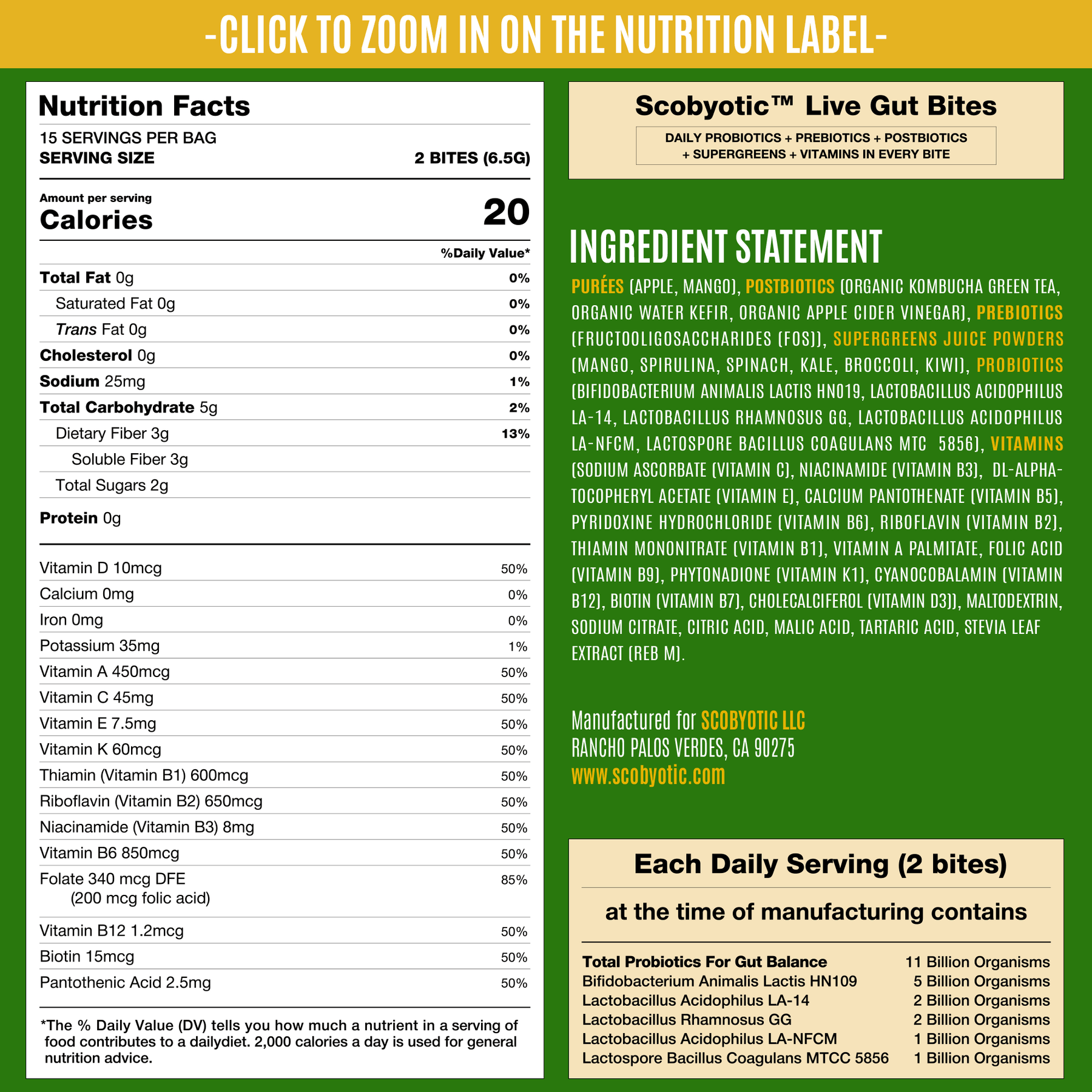 Nutrition label
